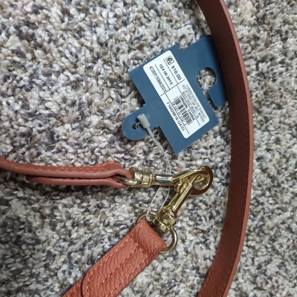 Women’s Universal Thread Brown Faux Leather Skinny Belt Gold Quick Clasp